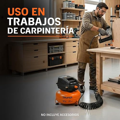 Truper COMP-12S, Compresor libre de aceite compacto 12L, 1 HP 127 V