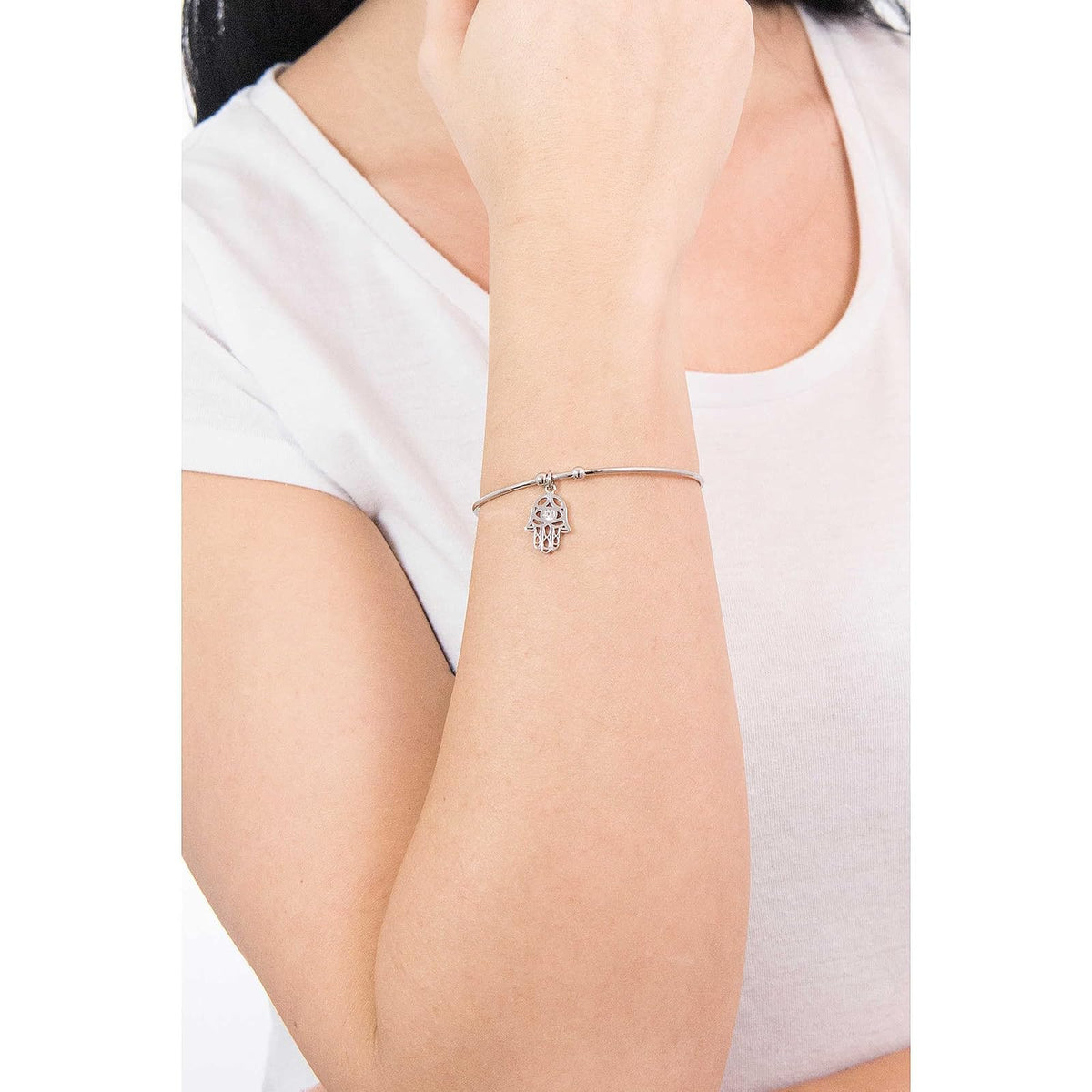 Lotus Style Pulsera millennial para dama en tono plateado