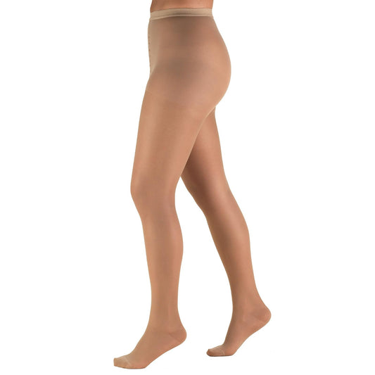 Truform Sheer Compression Pantyhose, 15-20 Mmhg, Women's Shaping Tights, 20 Denier Light Beige, Pack of 1