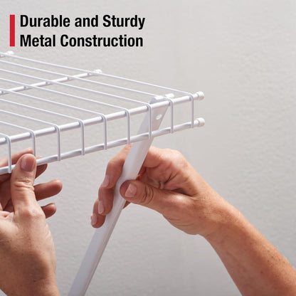 Rubbermaid Sistema de estantería de organización de despensa de 36 pulgadas, montaje directo en pared, 4 estantes y kit de herramientas de montaje incluido sistema de estantería de alambre blanco para