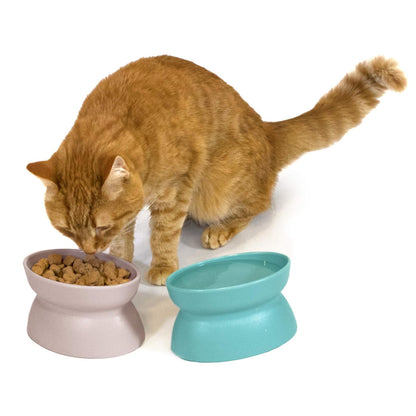 Kitty City - Cuenco elevado de comida para gatos, comedero y bebedero para mascotas sin estrés