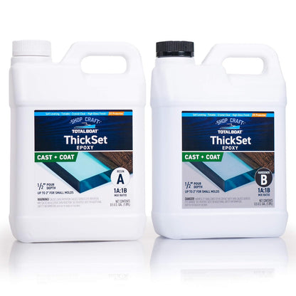 TotalBoat - Kit de resina epoxi de vertido profundo – Galón de fórmula transparente para vertidos de 1/2 a 2 pulgadas, resina epoxi de curado rápido para fundición, mesas de río, conservación de