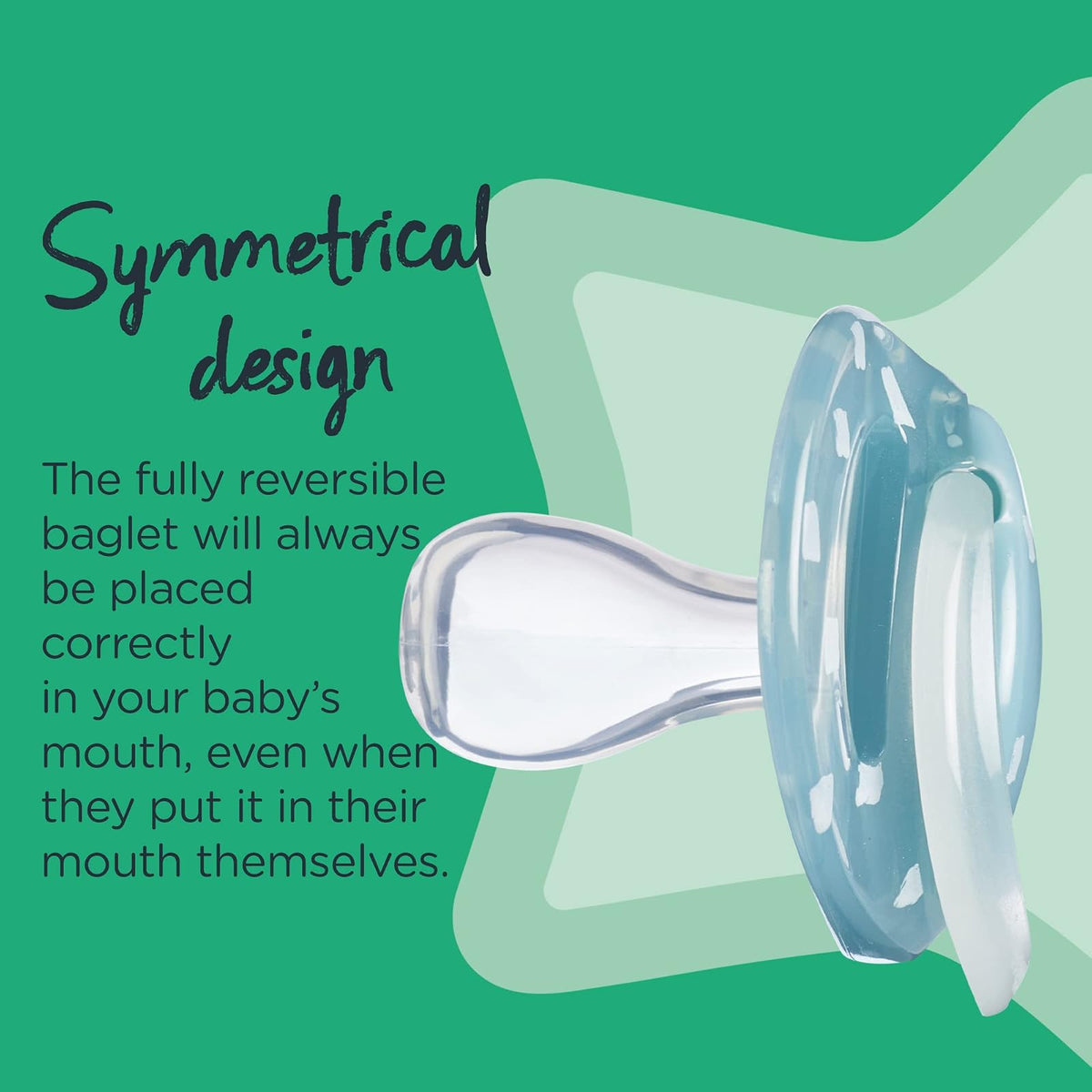 Tommee Tippee Closer to Nature Night Pacifier, 6-18 Months, 2 Count (Colors may vary)