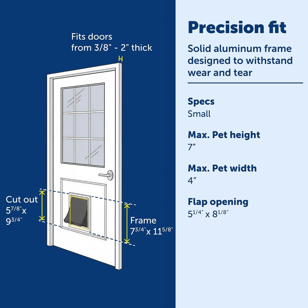 PetSafe Freedom Aluminum Dog and Cat Door - Durable Frame - Small Pets