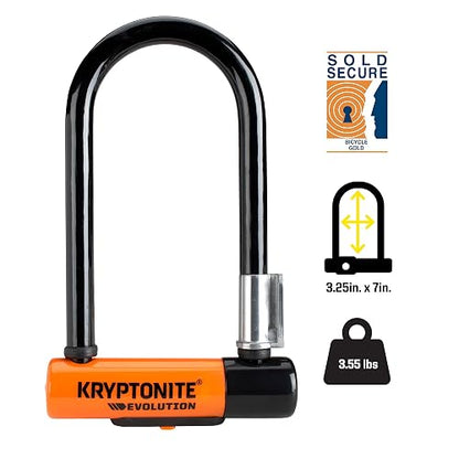 Kryptonite Evolution Mini-7 Heavy Duty bicicleta U Lock w/10,2 cm KryptoFlex Double Loop Bike Cable, Nuevo-U 2017, X