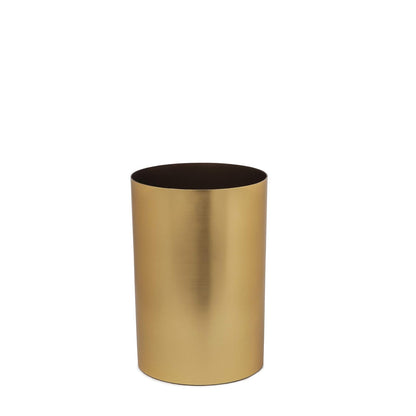 Umbra Metalla Bote de Basura Moderno de Metal con Tapa, Ideal para Oficina y Recámara, 17L, Dorado