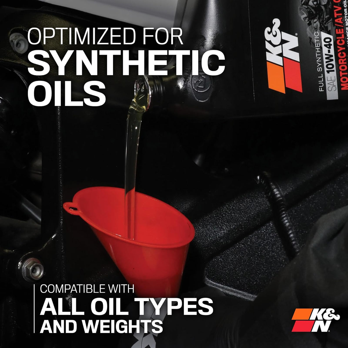 K&N KN-128 Filtro de Aceite para Motocicleta, Alto Rendimiento, Negro