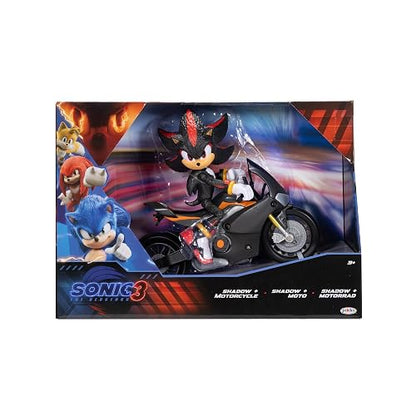 Jakks Pacific - Sonic 3 Movie Figura de 5″ con Vehículo (Motocicleta) – Personaje Articulado con Detalles Cinematográficos para Fans Desde 3 Años