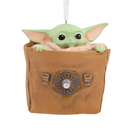 Hallmark Star Wars: The Mandalorian Grogu in Bag - Adorno navideño para el 4 de Mayo