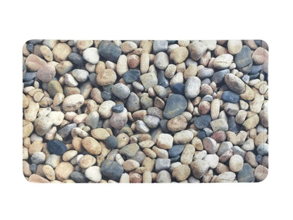 Splash Home Pebbles - Alfombrillas de Tina de PVC Impresas Antideslizantes, extralargas, Lavables a máquina, con 58 ventosas Fuertes, 16 x 27 Pulgadas, Color Gris