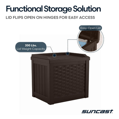 Suncast - Asiento de Almacenamiento pequeño de Resina de 22 galones, Java, SSW600J