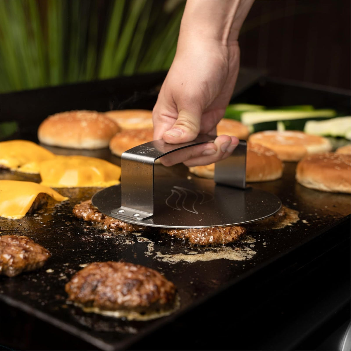 ® Smash & Sear Press - Hamburguesas de acero inoxidable | ® - Herramienta para parrilla y parrilla, hamburguesas y hamburguesas, prensa para sándwiches y panini