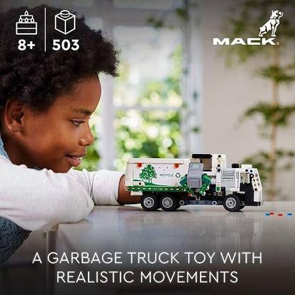 LEGO® Technic™ Camión de Residuos Mack® LR Electric; carros para niños y Trailers de Juguete de colección con Partes Que se mueven y diseño Realista Inspirado en un camión de residuos eléctrico 42167