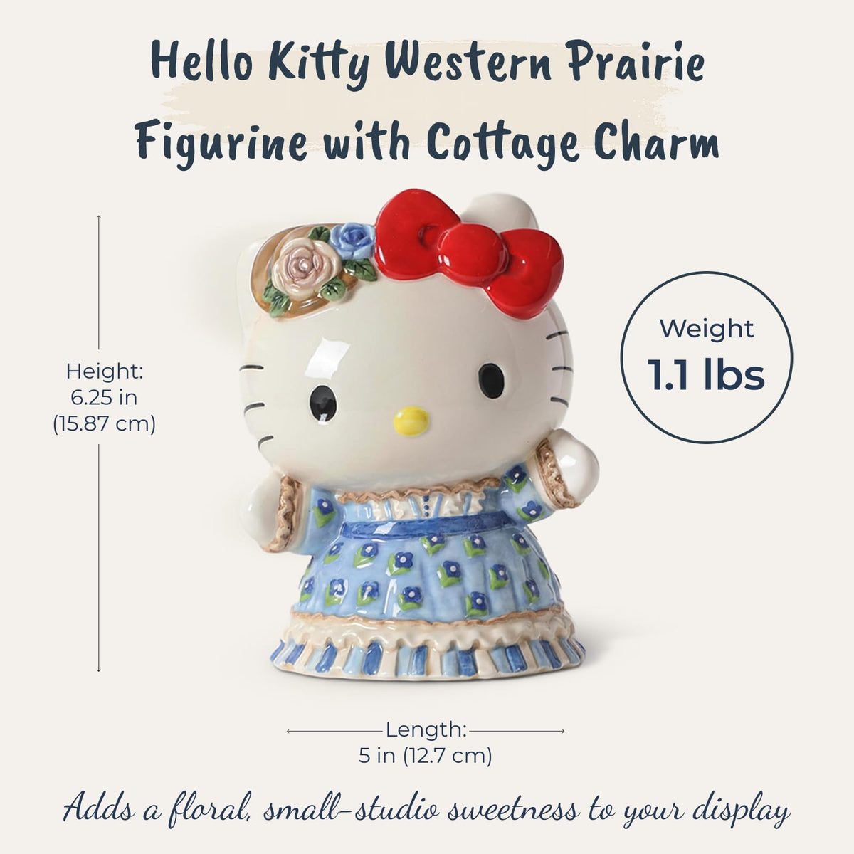 Blue Sky Clayworks - Figura de Vestidos de Hello Kitty in Western Prairie, Accesorios para el hogar y la Cocina, cerámica, 24424