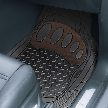 FH Group - Alfombrillas para automóvil de Ajuste Universal, Resistentes al Clima para Todo Tipo de Clima, Goma Resistente para la mayoría de Automóviles, SUV y Camiones, con diseño de Huellas, Juego
