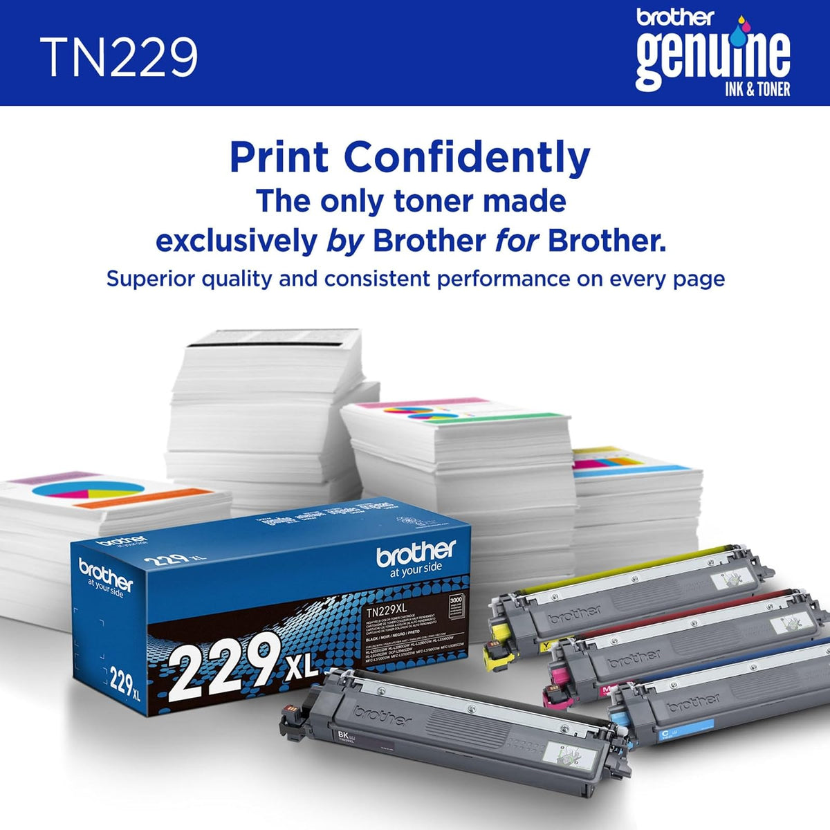 Brother TN229M - Cartucho de tóner para Impresora de Rendimiento estándar Magenta (1)