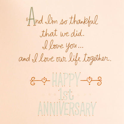 Hallmark First Anniversary Greeting Card (Chance on What Could Be)
