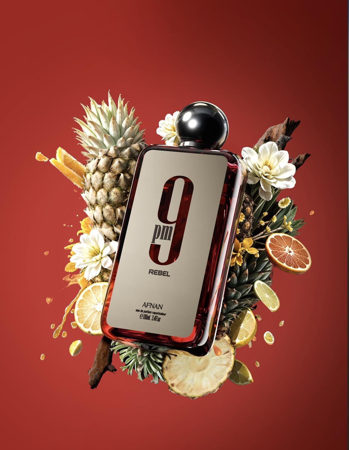 Afnan Agua de Perfume EDP 9PM Rebel (Red) para Adultos unisex, 100ml