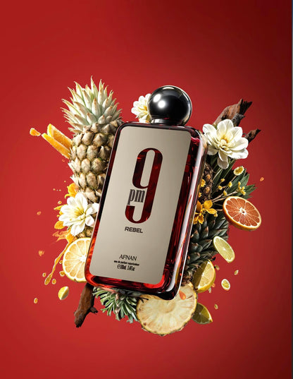 Afnan Agua de Perfume EDP 9PM Rebel (Red) para Adultos unisex, 100ml