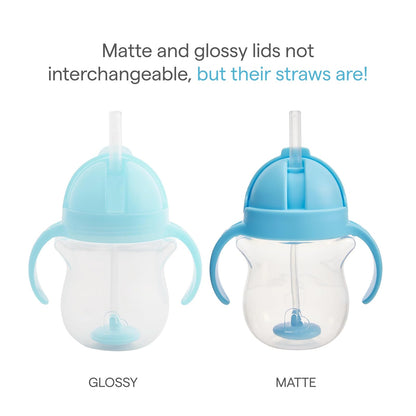 Munchkin Click Lock Weighted Straw Cup, 7 Ounce, 2 Pack, Blue/Green