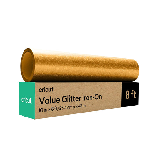 Value Glitter Iron-on - Gold - 10 in x 8 ft (1) | Vinilo de transferencia de calor HTV