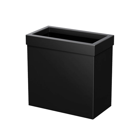 Gatco - Papelera moderna para baño, Rectangle, Negro mate, 1