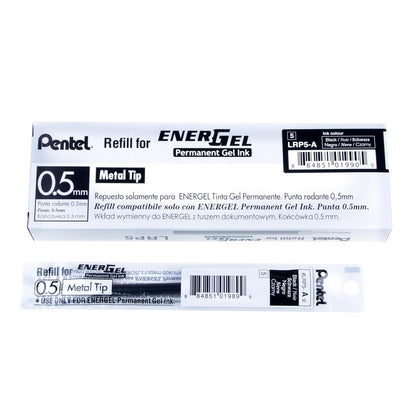 Pentel Repuesto para Bolígrafo EnerGel Tinta Gel Caja con 12 Piezas - Negro