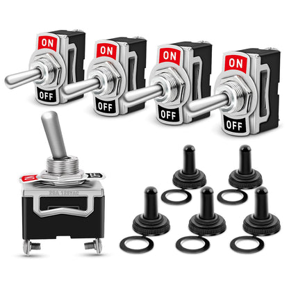 Nilight 90012E Interruptor de Palanca 2 Pines, Paquete de 5 - 5 Pack 2Pin Toggle Switch