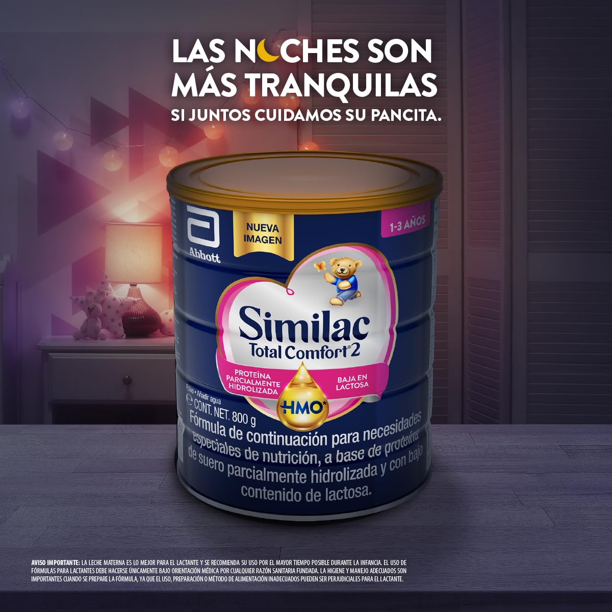 SimilacTotal Comfort 2 Fórmula Baja en Lactosa Pack 2.4 kg | Fórmula Etapa 2 para niños de 1 a 3 años con necesidades especiales de nutrición con proteína parcialmente hidrolizada