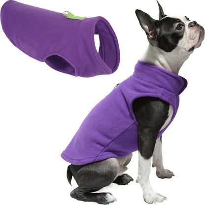 Gooby Chaleco de Forro Polar para Perro con Correa Integrada - Large chest (~15") - Lavanda