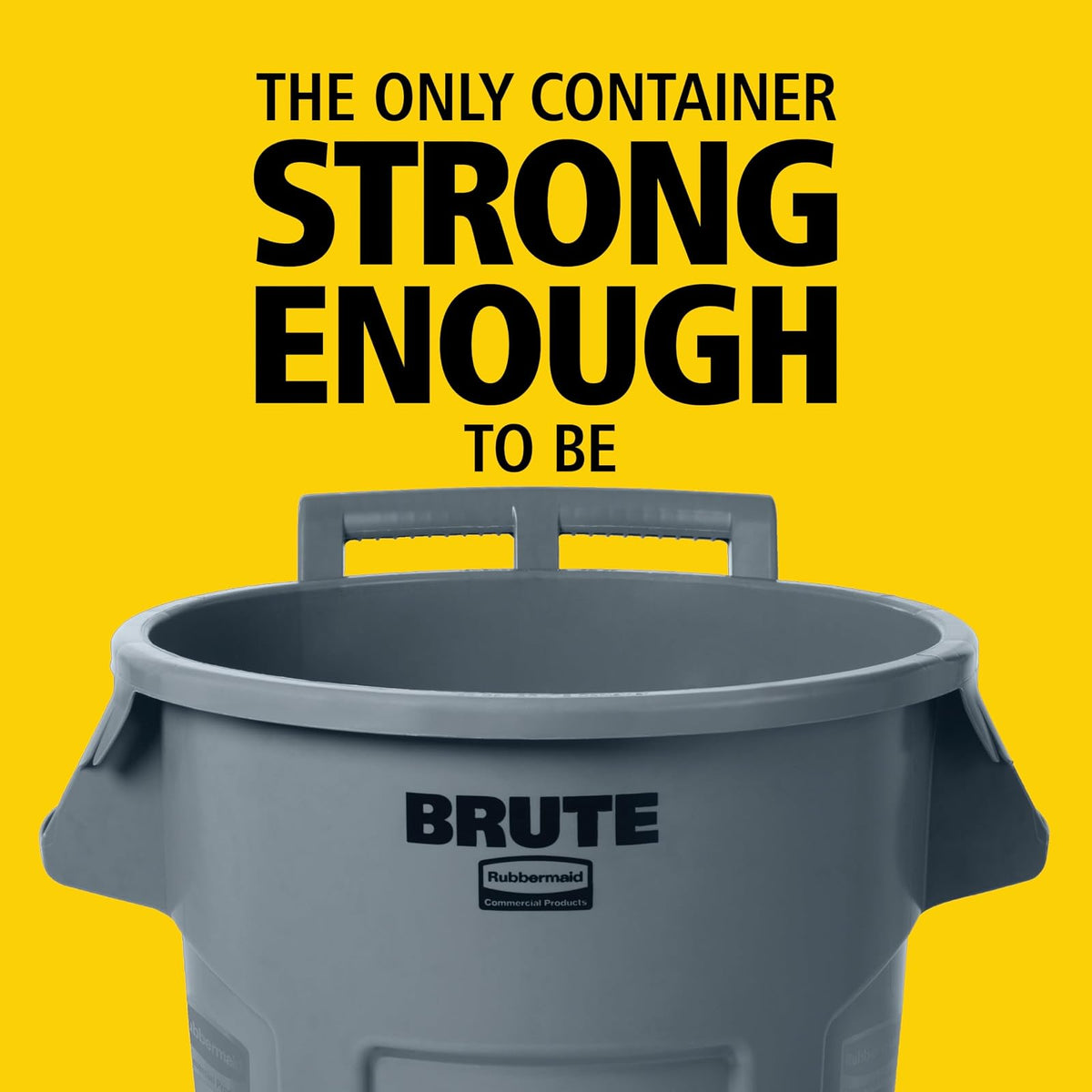 Rubbermaid Commercial Products BRUTE® – Contenedor para Recolección de Residuos con Ruedas y Manijas Ergonómicas, Bote que no se Decolora, Deforma ni Agrieta, Capacidad de 166 L, Gris 2131929