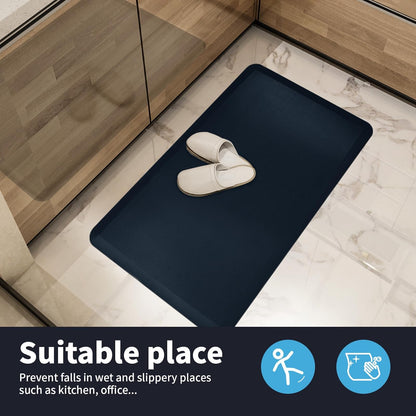 Art3d - Tapete antifatiga – Alfombrillas de Cocina Acolchadas de 1/2 Pulgadas, cojín cómodo de Espuma Antideslizante para computadora de pie, Oficina o cochera (17.3 x 28 Pulgadas, Azul mayólica)