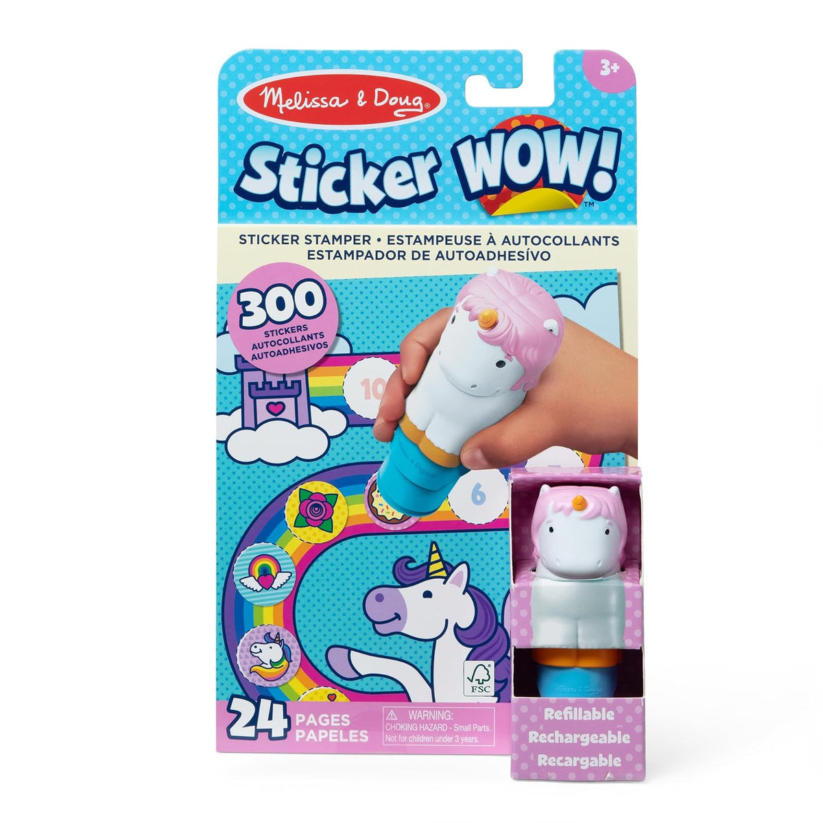 Melissa & Doug Sticker WOW! Set Unicornio con Estampador y Stickers - Multi-color - Único