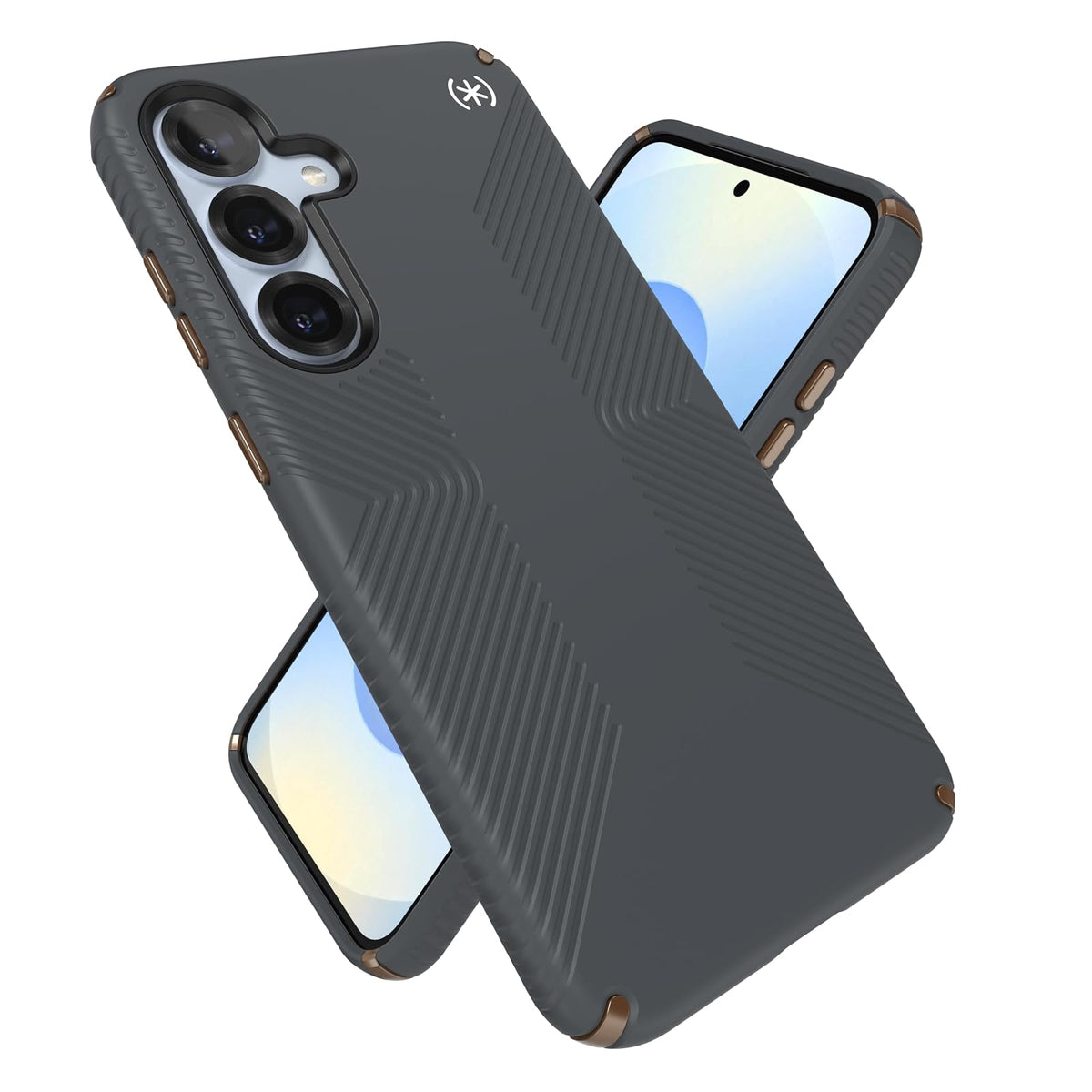 Speck Presidio Funda Magnética para Galaxy S25, S25+ y S25 Ultra - Galaxy S25+ - Gris carbón - Bronce frío