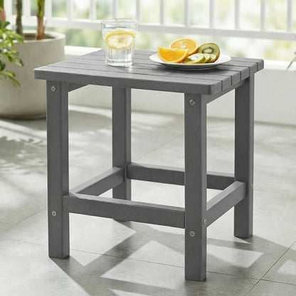 PASAMIC Adirondack - Mesa Auxiliar Cuadrada para Exteriores, Mesa Auxiliar de Polietileno de Alta Densidad, Resistente a la Intemperie para Patio, Patio, Piscina, compañero de Interior, Playa, fácil