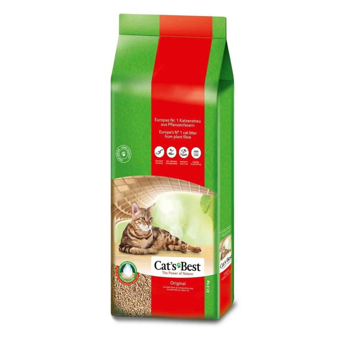Cat's Best Arena Ecológica Öko Plus para Gato, Natural - 40 Litros