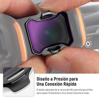 NEEWER - Juego de 4 filtros de densidad neutra compatibles con DJI Avata 2, filtros de densidad neutra ND8/ND16/ND32/ND64 accesorios para drones, vidrio HD recubierto de doble cara, sin interferencias