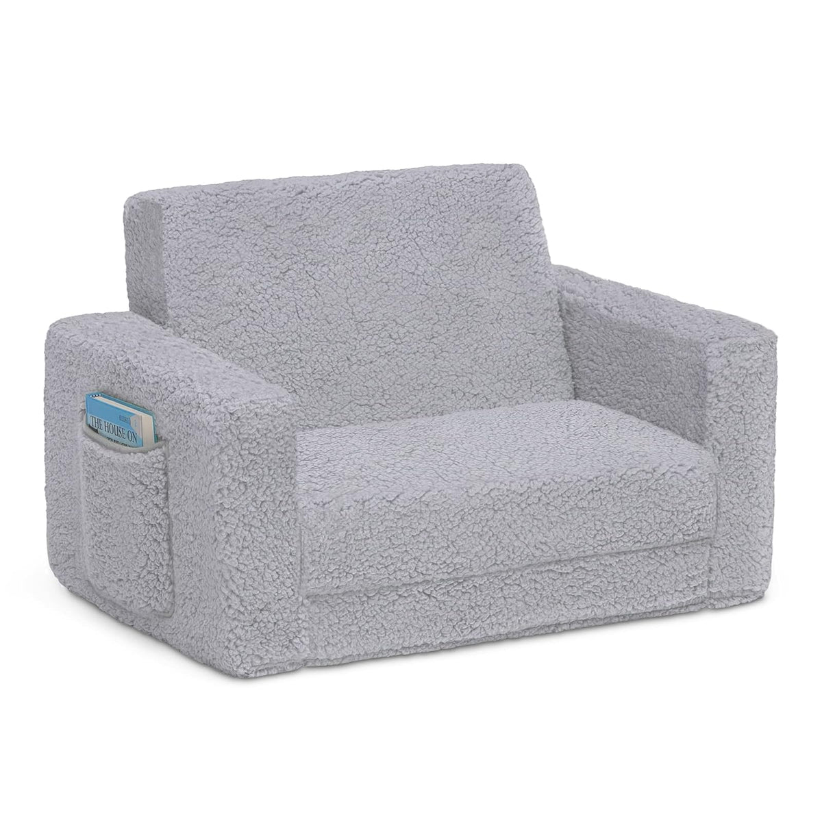 Cozee Flip-out Sherpa 2-in-1 Convertible Chair to Lounger for Kids
