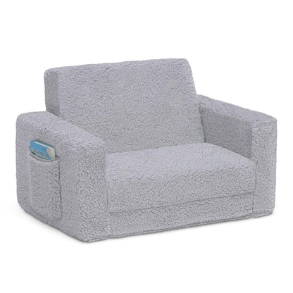 Cozee Flip-out Sherpa 2-in-1 Convertible Chair to Lounger for Kids