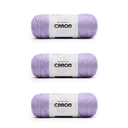 Caron Simply Soft Orchid Yarn - Paquete de 3 unidades de 170 g/6 oz - Acrílico - 4 Medianos (Worsted) - 315 yardas - Tejer/Crochet