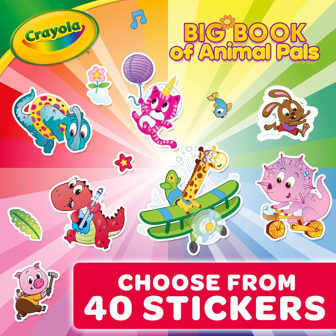 Crayola - Libro grande de amigos de animales, 288 páginas para colorear, regalo para niños, edad 3, 4, 5, 6 años