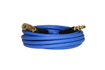 California Air Tools HFH25.25 Hybrider Flex Manguera de aire híbrida de 1/4 pulgadas de 25 pies con accesorios de aire de conexión rápida, azul