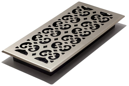 Decor Grates Scroll registro de piso, Acabado niquelado