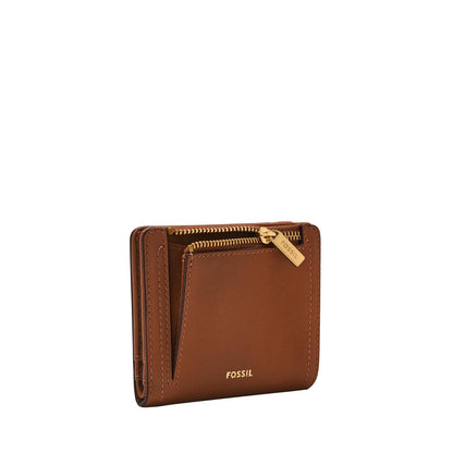 Cartera plegable Fossil Logan de piel en color marrón para mujer