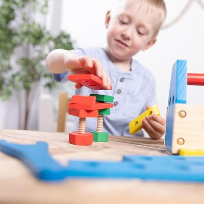 Melissa & Doug Kit de Herramientas de Madera para Llevar, Juguete de Construcción, Juguete de Madera, Juego de Imitación