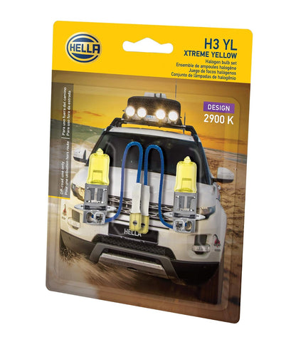 Hella H3 YL Xtreme Bombillas Halógenas Amarillas, 12 V, 55 W
