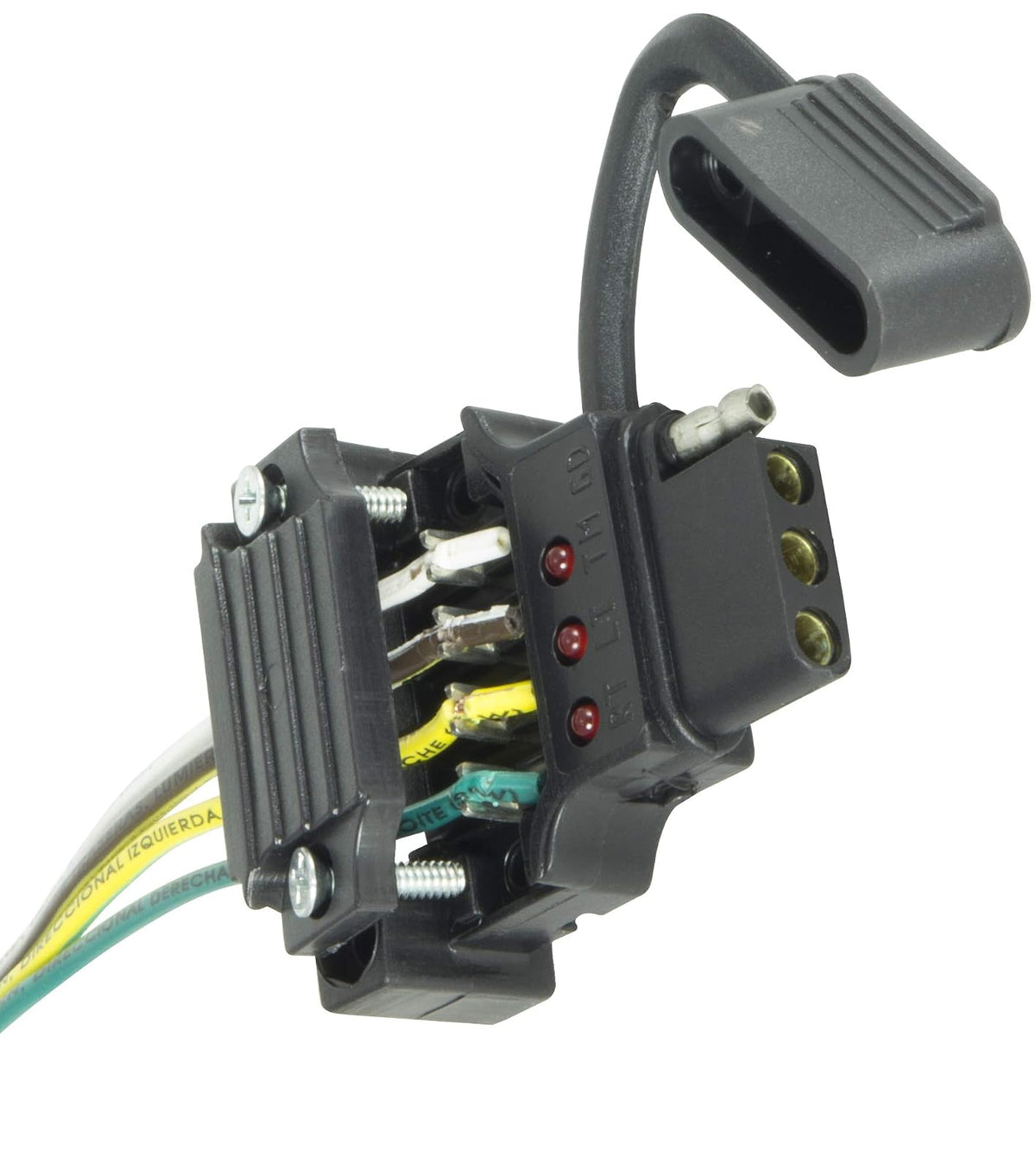 Hopkins Towing Solutions 48192 Endurance Quick Fix - Conector Plano Lateral de Remolque 4 Unidades, Color Negro