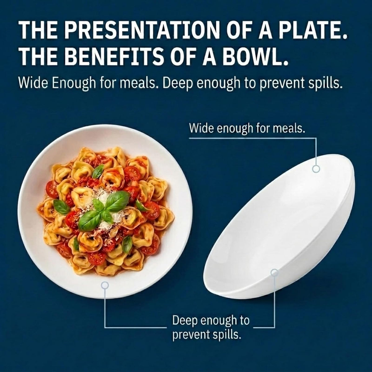 Corelle - Cuencos Versa de 4 piezas para ensalada de pasta y más, servicio para 4, duraderos y ecológicos, juego de cuencos compactos de 30 onzas, aptos para microondas y lavaplatos, color blanco