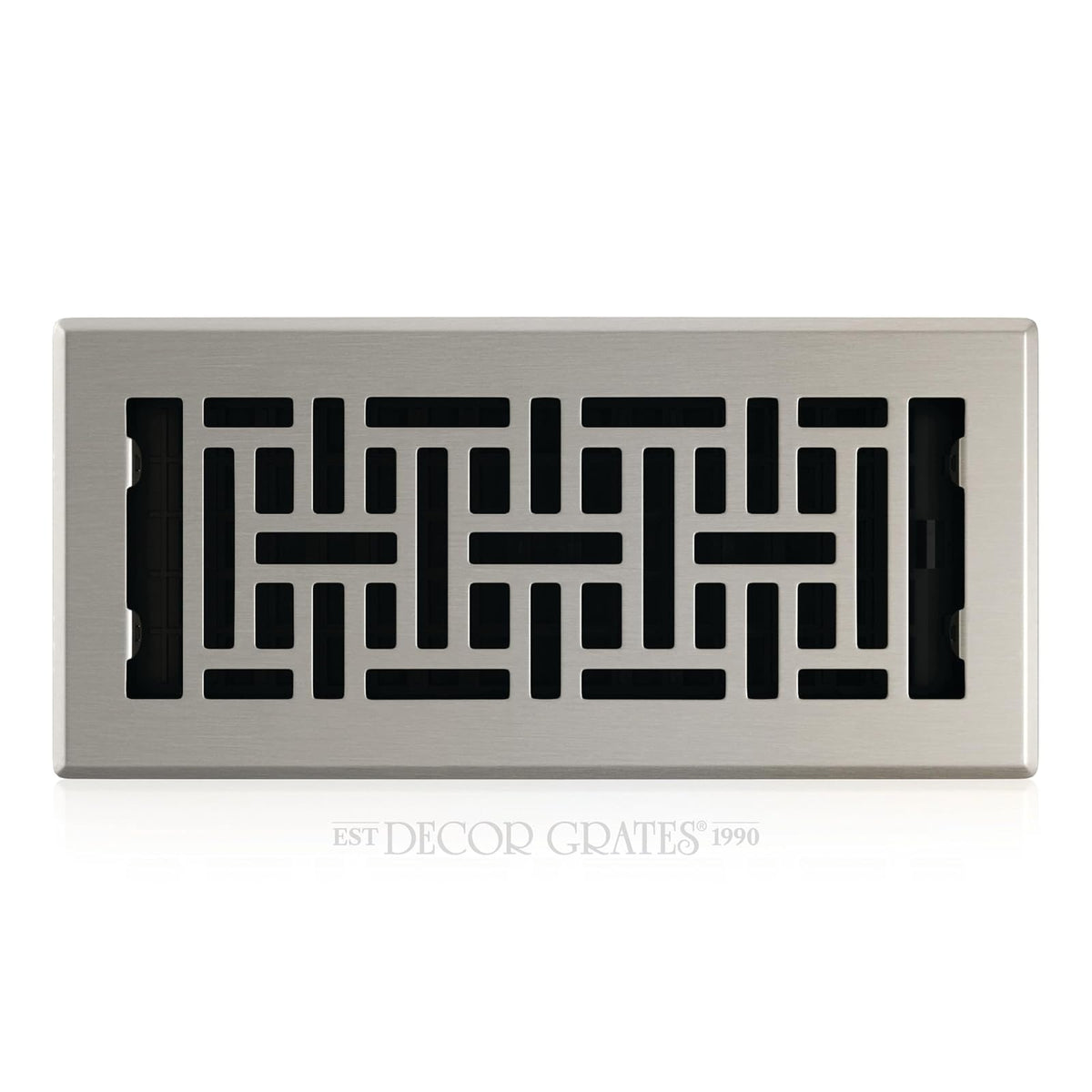 Decor Grates AJH410-NKL registro de piso, 4 x 10 pulgadas, níquel - 4x10 - Nickel