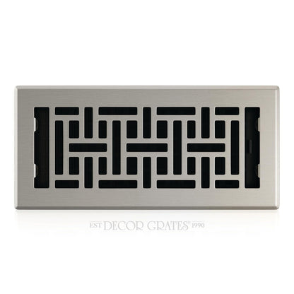 Decor Grates AJH410-NKL registro de piso, 4 x 10 pulgadas, níquel - 4x10 - Nickel